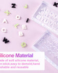 6Sets 3D Letters Nail Art Silicone Molds, Transparent Mini Alphabet Nail Molds, A-Z Letter Resin Molds 26 Alphabets Mold for Women Girls Handmade Nail Art Charms Pendants Jewelry Making Craft