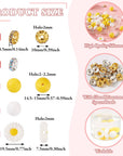 65Pcs Daisy Flower Silicone Focal Beads Yellow Silicone Rubber Beads Summer Focal Bracelet Beads Glass Rhinestone Beads for Necklace Spring’S Festival Jewelry Making