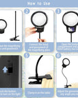 5D Diamond Painting Tools, LED Light with Magnifiers for Diamond Painting, 4X & 6X Magnifier LED Light with Clip and Flexible Neck, 5D Diamond Painting and Cross Stitch Tool Accessory Magnifier Lamp
