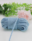 U Pick 10Yds 5Mm 3 Braided Cord Decorative Twisted Satin Polyester Twine Cord Rope String Thread Shiny Cord Choker Thread (02:Blue)