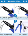 Split Ring Pliers for Jewelry Making, Split Jump Ring Opener Tool Keychain Pliers for Opening Split Ring, Key Ring, Opening Pliers for Jewelry Making