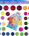 Tie Dye Kit 32 Color All-In-One Clothing Dye Kit, Permanent Fabric Dye Kit for Kids, Adults, Large Group Handmade Party Activity, DIY Bright Neon Tye Dye Kit