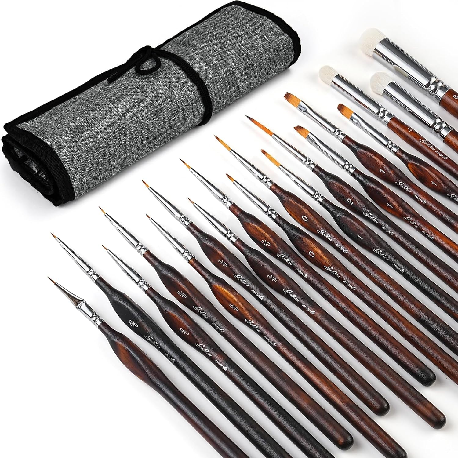 Miniature Paint Brushes Drybrush-18Pcs Micro Detail Paint Brush Set, Small Fine Detail Model Brushes for Acrylics, Watercolors & Paint by Number, Citadel, Figurine, 40K - Cocoa Brown