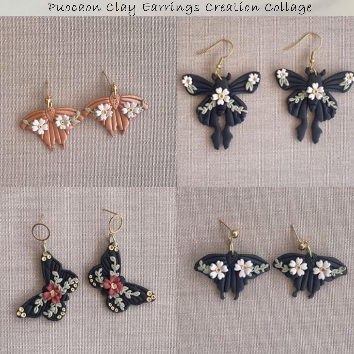 Luna Moth Polymer Clay Cutters - 16 Shapes Clay Cutters for Earrings, Moth Shapes Clay Cutters for Polymer Clay Jewelry Making, Mystical Drop Dangle Earrings Clay Earring Cutters