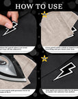 30 Pcs Black Lightning Iron-On Patch, Sew-On Flash Appliques Embroidered Patches Lightning Bolt Patch Embroidered Flash DIY Appliques for Clothes Shoes Bags Hat Jeans