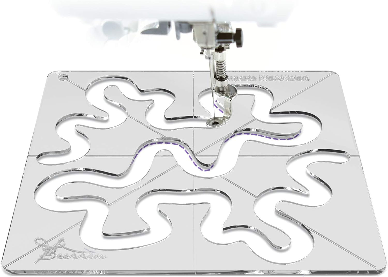 Meander Quilting Templates – Free-Motion Quilt Design – Acrylic Quilting Ruler Template for Industrial and Domestic Sewing Machines – Easy Free-Motion Quilting Learning