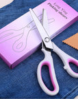 Strong and Sharp Pinking Shears for Fabric Cutting Soft Grip Right and Left Handed Pinking Shears 9.2Inch (Serrated 5Mm)