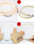 3 Pieces Embroidery Hoops 7/8/10 Inch,Round Bamboo Adjustable Frame Circle Ring Hoops for Embroidery,Cross Stitch,Ornament and Art Craft Sewing