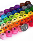 48 Crochet Thread Set Balls 100% Long-Staple Cotton Rainbow Colors of Size 8 Threadand Free 30 Golden Needles 48 Balls for Crochet Hardanger Cross Stitch Needlepoint Hand Embroidery