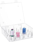 Pack of 2 Tall and Clear Storage Box/Organizer for 2X30 Home Embroidery&Cotton Thread Spools Compatible with Tall Thread Spools from Isacord/Floriani/Madeira/Glide/Ra/Connecting Thread
