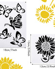 8 Pieces Sunflower Butterflies Painting Stencils for Painting on Wood Flower Butterfly Stencil Kit for Painting on Wall Canvas You Are My Sunshine Reusable Plastic Template for Door Home Decoration