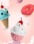 Crochet Kit for Beginners, 3Pcs Dessert Beginner Crochet Kit for Kids and Adults, Crochet Starter Kit DIY Knitting Kit with Step-By-Step Video Tutorial