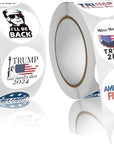 2024 Donald Trump Stickers Roll 500Pcs - Funny Presidential Election USA American Flag Decals - Easy Stick & Removeable for Scarpbook Window Tumblers Water Bottles Teens