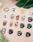 Silicone Focal Beads for Pens Coffee Cup Silicone Accessory Kit 18 Pcs Colorful round Silicone Beads for Keychain Making Bracelet Necklace Handmade Crafts (Cup 1)