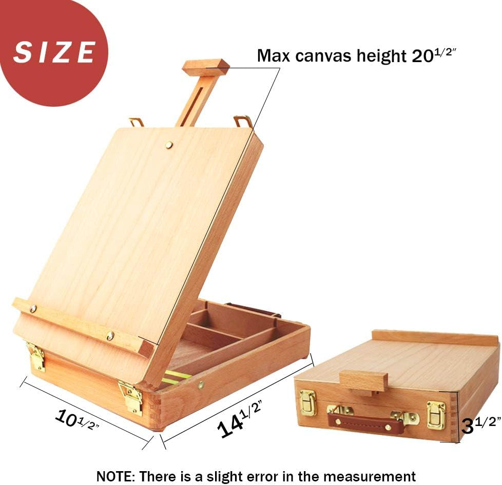 Premium Sketchbox Desktop Art Easel, Tabletop, Wooden for Painting, Student, Artist, Beginner