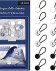 Metal Collar and Buttons Extenders for Shirt Dress Trouser Coat (12 Pack)