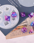 Resin Dice Mold, DND Dice Molds for Resin, 7 Cavities Sharp Edge Polyhedral Dice Silicone Molds for Epoxy Resin Casting DIY Standard Dice Table Board Game Lovers Gift