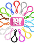 100Pcs Plastic Keychain Clips for Crafts - Lobster Claw Clasps for Keychains for Crafts Plastic Keychain Clip for Backpack - Clip Keychain Hooks Lanyard Snap Hooks and Clasps for Jewelry Making