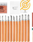 Beginner Friendly Wood Carving Tools, Razor Sharp Detail Wood Carving Kit, DIY Wood Carving Set with Learning Videos, Linoleum Carving Tools, 15Pc Precision Japanese Pen Chisel Set from
