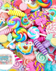 120Pcs Slime Charms Resin Fake Candy Charms Kawaii Cute Set Mixed Assorted Sweets Flatback Slime Beads Making Supplies for DIY Craft Making and Ornament Scrapbooking
