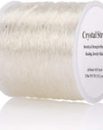 0.8Mm Elastic String, 393.7Ft Clear Crystal Stretch Cord Clay Beads String for Bracelet Handcrafts Necklace Jewelry Making