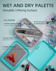 Stay Wet Palette for Acrylic Miniature Painting Kit, Paint Tray Palettes with 100PCS Pallet Paper, 4PCS Sponge, Brush Holder Mixing Paint Saver Palette for Warhammer 40K Model Paint