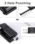 2 Hole Punch,Hole Puncher, Smart Touch, 10 Sheet Punch Capacity, Low Force, Black