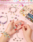 150Pcs Charm Bracelet Making Kit with Jewelry Box Girls Beads for Jewelry Making Kit with DIY Crafts Gift for Girls Bracelet Teen Women Birthday Valentine Gifts Christmas