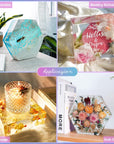 Large Resin Molds,Resin Flower Preservation Molds with Hexagon Square Large Epoxy Molds,Cube Sphere Pyramid Regular Silicone Molds for Resin,Wedding Bouquet Keepsakes,Bookend,Home Décor