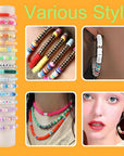 4300+ Clay Beads Bracelet Making Kit,24 Colors Flat Preppy Beads for Friendship Bracelets,Polymer Heishi Beads with Charms,Gifts Crafts Set for Girls 8-12