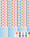 560 Pcs Mini Acrylic Paint Set for Kids 40 Set 12 Colors Washable Paint Strips Bulk 40 Flat Painting Brushes 40 Pointed Brushes Christmas Party Gift for Adult Classroom Birthday Party(2Ml)