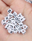 1440Pcs Acrylic Letter Beads White Cube Sorted Alphabet Beads for Jewelry Making, Bracelets, Necklaces, Key Chains (6 X 6Mm)