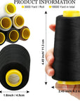 6 Rolls 3000 Yard Each Serger Thread Cones Spool Thread for Sewing Sewing Machine Thread Polyester Thread for Serger Overlock Quilting Sewing Machine