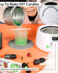 Wax Melter for Candle Making,Candle Melting Pot,Candle Wax Melter,Multifunctional Wax Melting Tool with LED Temperature Display (White)