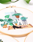 4 Pcs of Embroidery Starter Kit with Patterns and Instructions, DIY Adult Beginner Cross Stitch Kits, Including 2 Plastic Embroidery Rings, 1 Pair of Scissors, Colored Threads and Needles