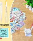 200 Pcs Motivational Stickers with Tweezers, Inspirational Stickers, Irregularity Positive Affirmation Stickers, Positive Stickers Vinyl Stickers for Worker, Students, Teachers Journaling Gifts