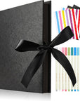 8.5 X 5.9 Inch Scrapbook Photo Album with DIY Accessories Kit - 60 Pages Black Kraft Paper DIY Handmade Album Scrapbook for Anniversary Wedding Graduation Travel Love Memory Small Scrapbook