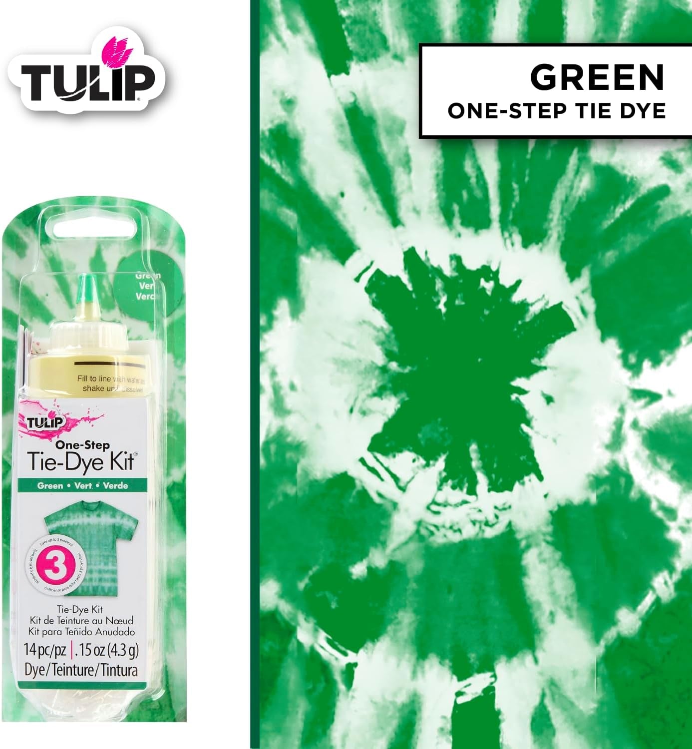 One-Step Tie-Dye Kit  Fabric Dye Open Stock 21546 Fdy Opstk Green 3/36, as Detailed
