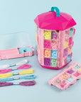 5 in 1 Activity Tower - Jewelry Making Kit with Storage - Heishi Beads, Plastic Links, Mini Rubber Bands, round Beads & Thread - Friendship Bracelet Making Kit for Girls 8-10-12-14