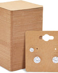 200 Bulk Pack Kraft Paper Earring Cards for Selling Jewelry, Necklaces, Studs, and Pre-Cut Holes, Perfect for Small Business, Retail, and Boutique Display (2X2 In)