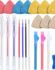 Tailors Chalk,Sewing Fabric Chalk and Fabric Markers for Quilting,10Pcs Tailor’S Chalk,4Pcs Heat Erasable Fabric Marking Pens with 4 Refills,3 PCS Sewing Fabric Pencils