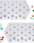 2PCS 3D Diamond Gem Silicone Mold, Clear Silicone Mold for Making Clay Resin Epoxy Crafting Projects