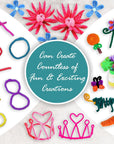 100 Pc. Pipe Cleaner 10 Assorted Colors Chenille Stems, Pipe Cleaners Craft, Fuzzy Sticks Great Craft Supplies DIY Art & Craft Projects| 6”