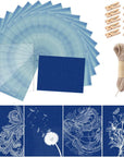 30 Pcs Cyanotype Paper Sun Print Paper Kit High Sensitivity Nature Drawing Printing Sunprint Sun/Solar Activated A5 Paper for Flower Press DIY Arts Crafts Projects