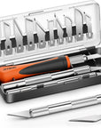 16 Pcs Craft Knife, 3 Pcs Exacto Knife with 13 Pcs SK5 Steel Sharp Blades, Professional Hobby Knife Perfect for Modeling, Carving, Precision Knife for Arts & Crafts, Art Knife Exacting Knife