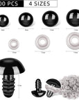 6-14Mm 800Pcs Safety Eyes Black Plastic Eyes with Washers for Stuffed Crochet Animal Crafts Doll Making Supplier Bulk