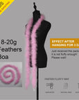 2 Yards 20G Fluffy Pink Marabou Feather Boa for DIY Craft Sewing Trim Home Wedding Party Christmas Decoration