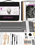 70 Pcs Drawing Set Sketching Kit - Sketch Pencils Art Supplies for Adults Artists Kids with 3-Color Sketchbook,Graphite,Pastel,Charcoal Pencils,Blending Tools