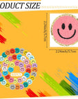 48 Pieces Smile Face Patch Cute Happy Face Patch Iron on Patch for Clothing Dress Jackets Jeans Hats Backpacks DIY Decorations (Bright Style)