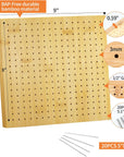 9 Inchs Crochet Blocking Board with 20 Pins, Handcrafted Knitting Blocking Mat for Knitting Crochet, Full Kit with 20 Stainless Steel Rod Pins, Gifts for Grandmothers, Mothers